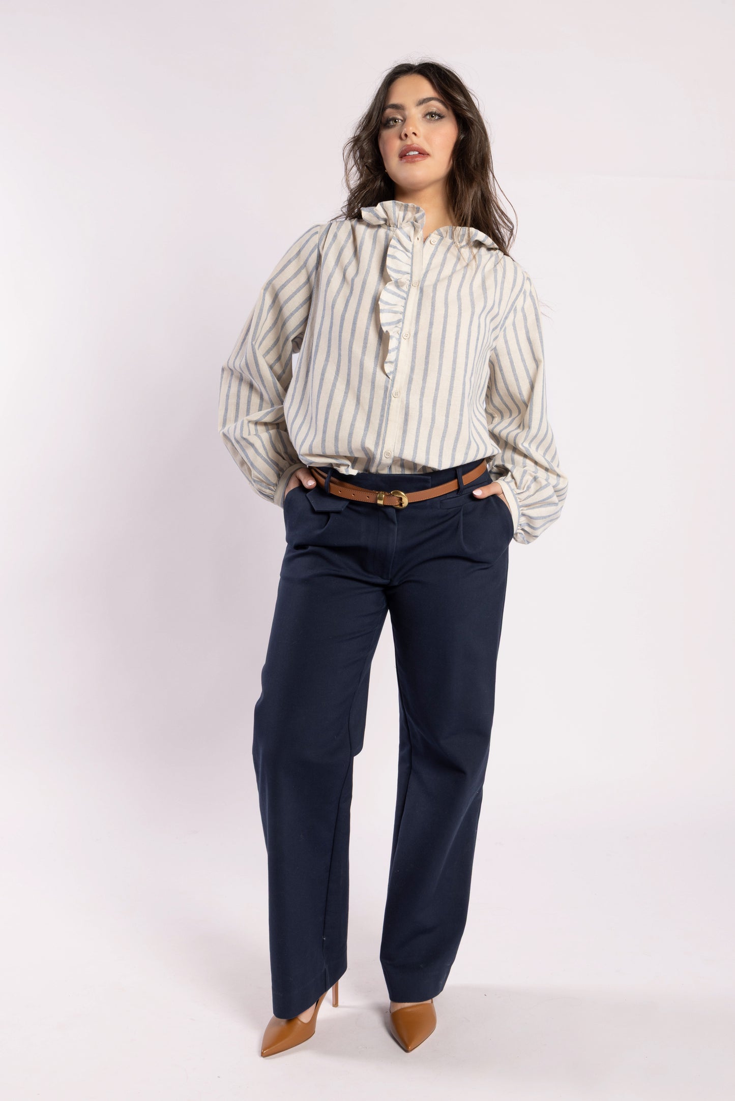 1330 - Cest La Vive Blouse - Metallic Stripe