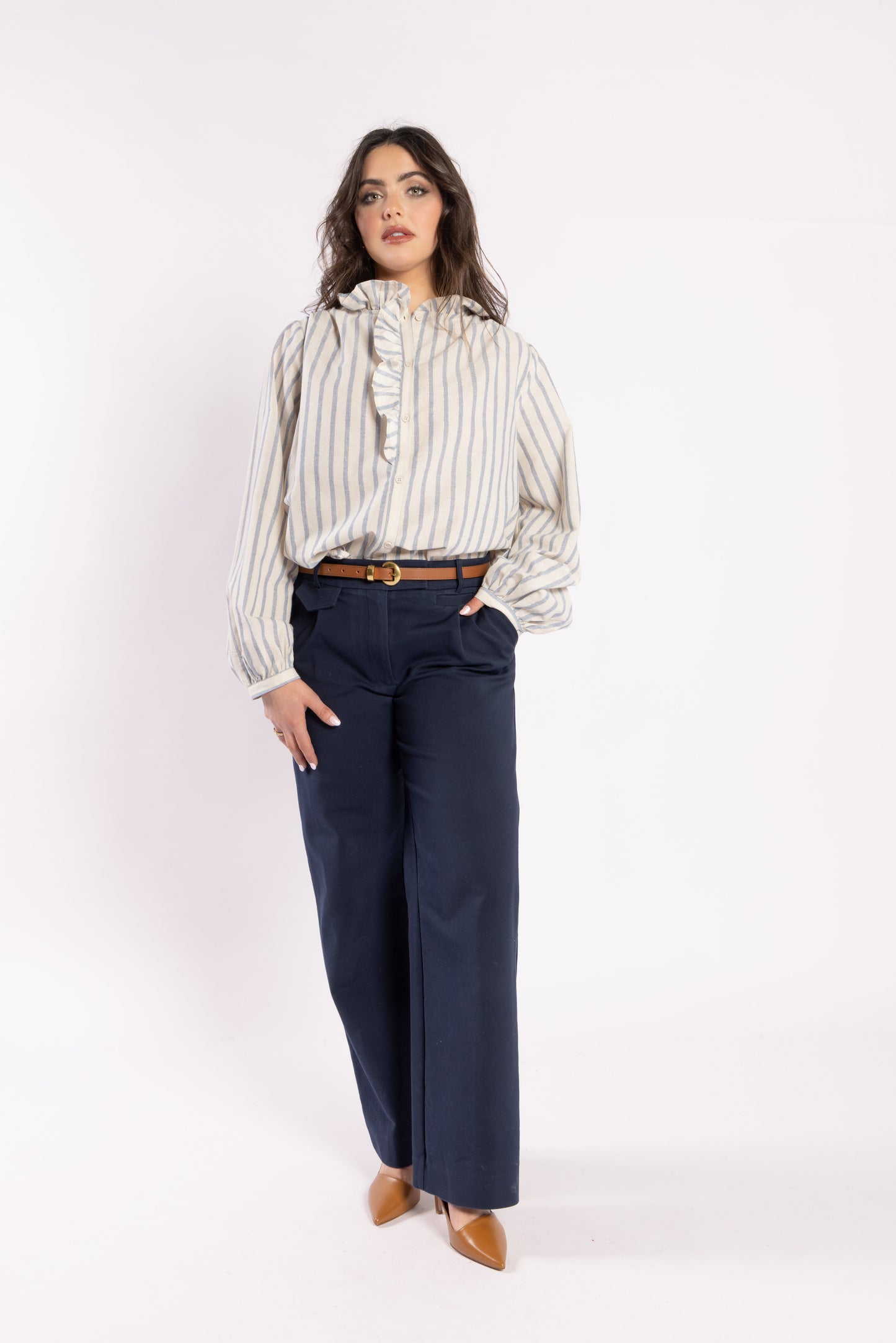 1330 - Cest La Vive Blouse - Metallic Stripe