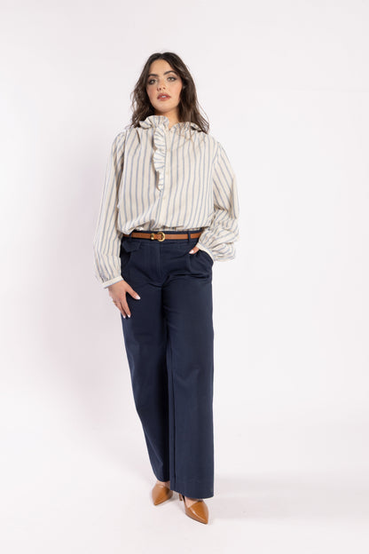 1330 - Cest La Vive Blouse - Metallic Stripe