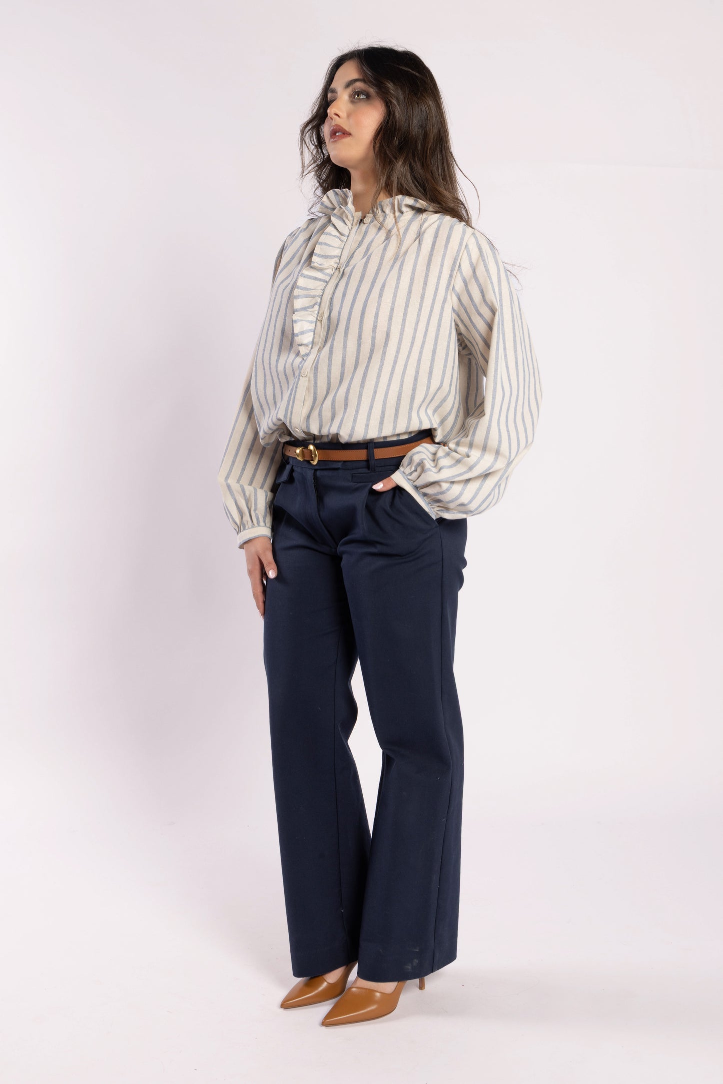 1330 - Cest La Vive Blouse - Metallic Stripe