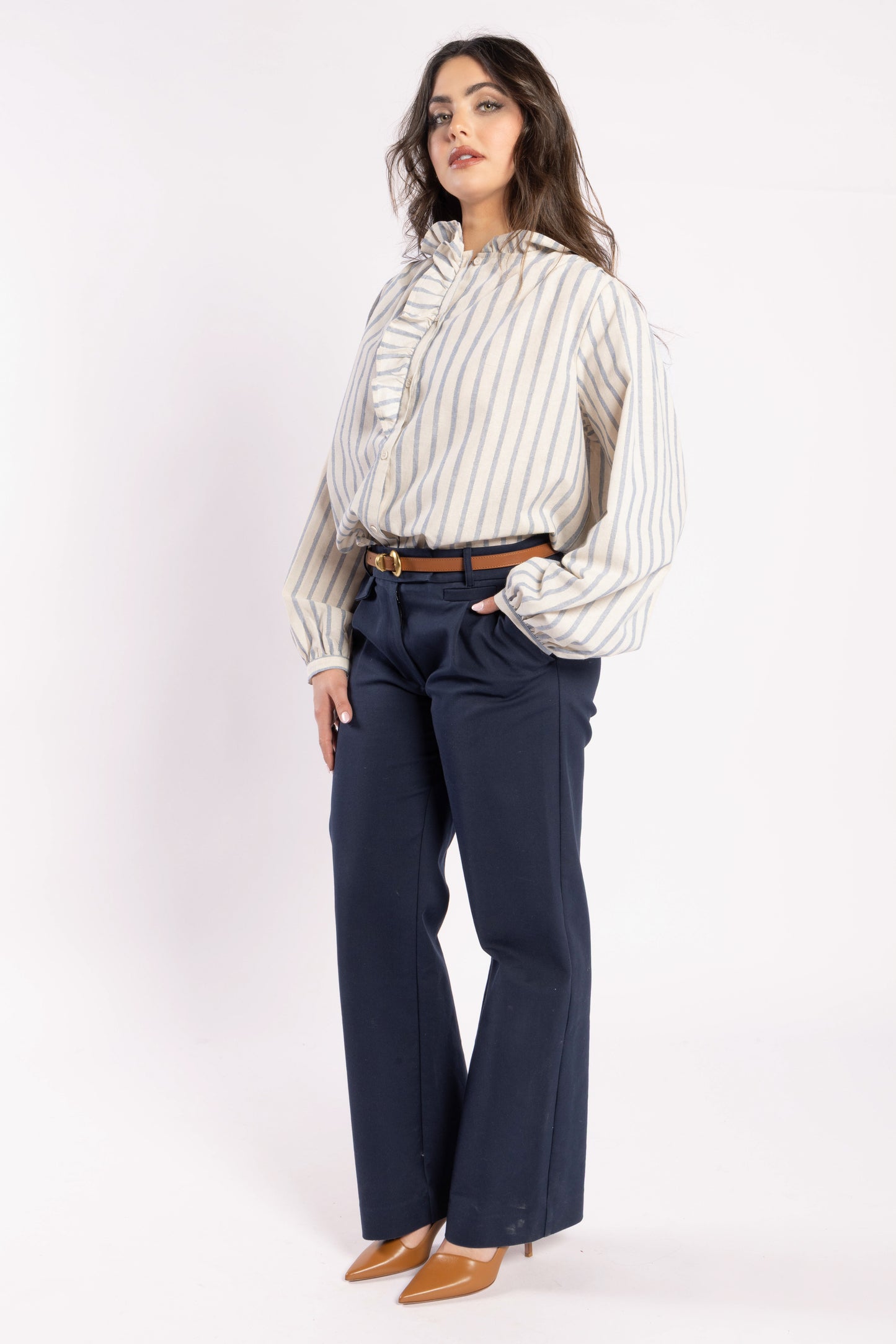 1330 - Cest La Vive Blouse - Metallic Stripe