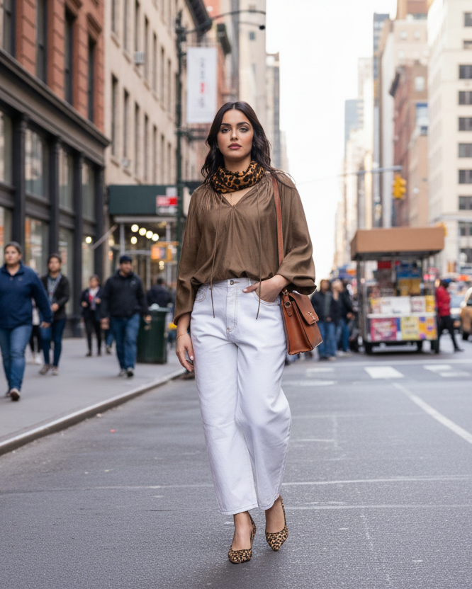 1340 - Ca Va Blouse - Coffee