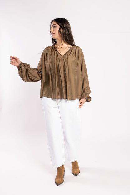 1340 - Ca Va Blouse - Coffee