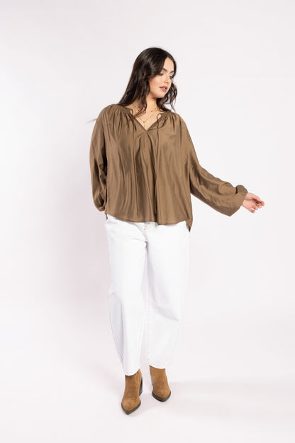 1340 - Ca Va Blouse - Coffee