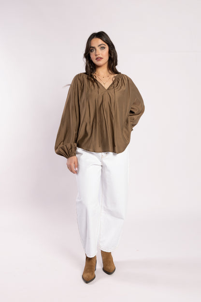 1340 - Ca Va Blouse - Coffee