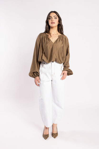 1340 - Ca Va Blouse - Coffee