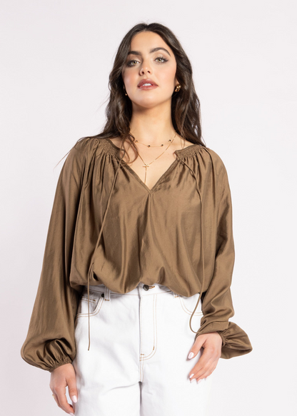 1340 - Ca Va Blouse - Coffee