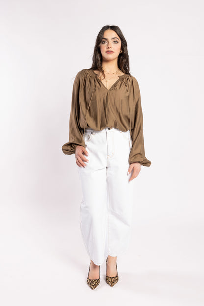 1340 - Ca Va Blouse - Coffee