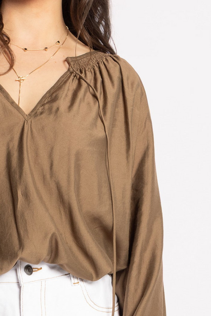 1340 - Ca Va Blouse - Coffee