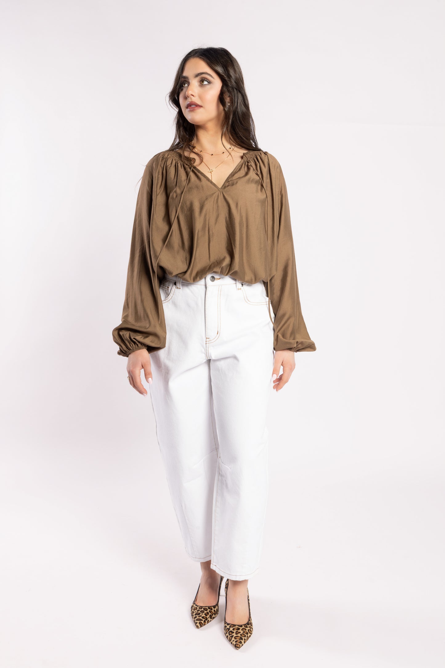1340 - Ca Va Blouse - Coffee