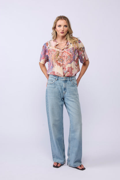 DALILA TOP - PINK PAISLEY