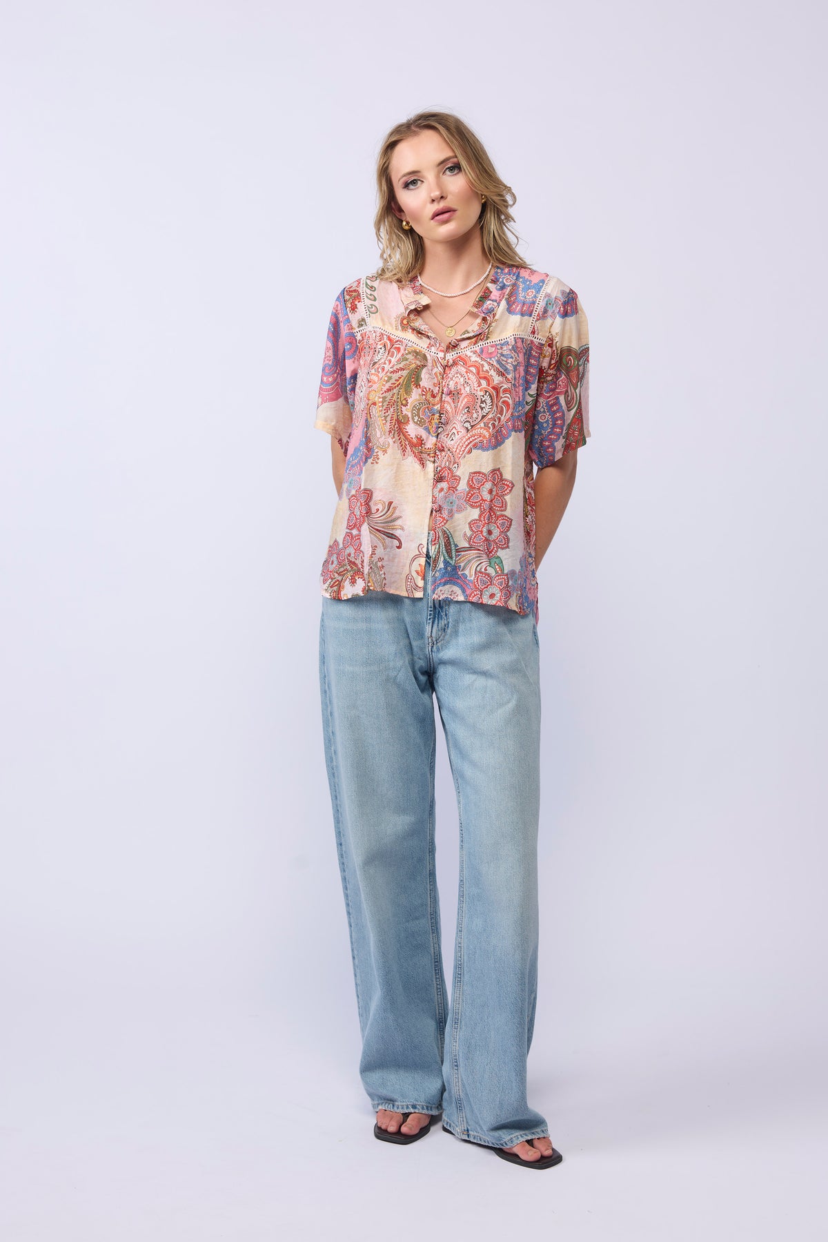DALILA TOP - PINK PAISLEY