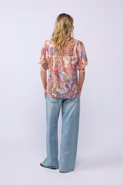 DALILA TOP - PINK PAISLEY