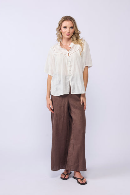 DALILA TOP - WHITE DOBBY