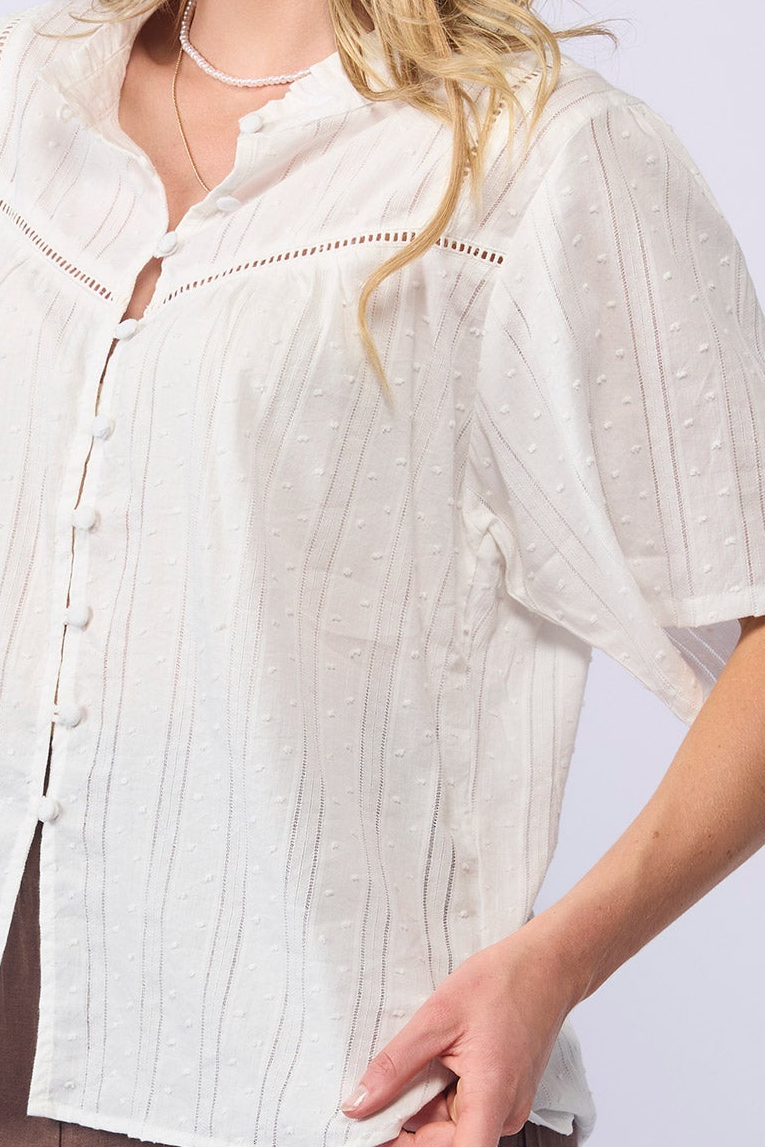 DALILA TOP - WHITE DOBBY