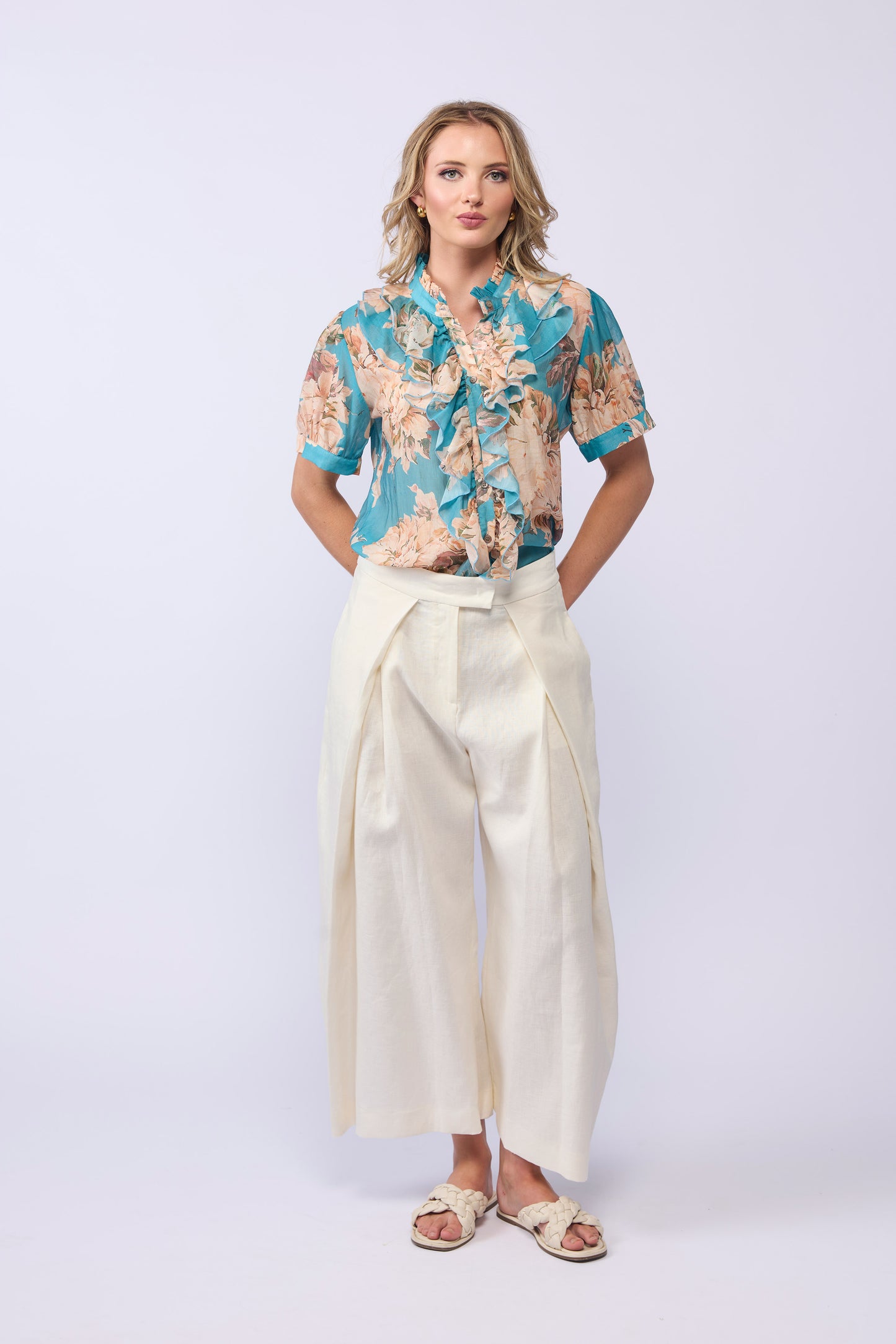 *NEW ARRIVAL* 1342 - Wish Blouse - Aqua Bloom