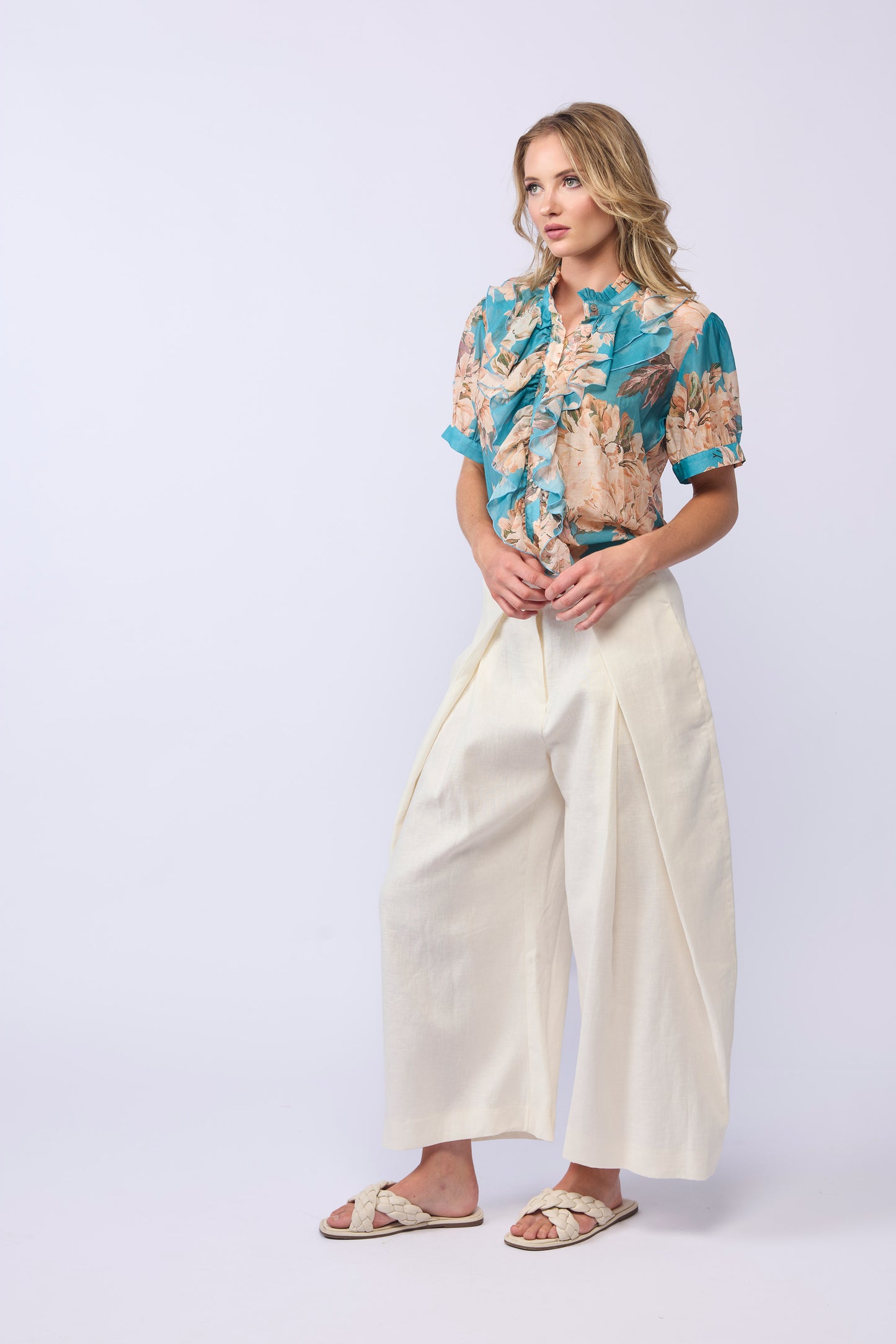 *NEW ARRIVAL* 1342 - Wish Blouse - Aqua Bloom