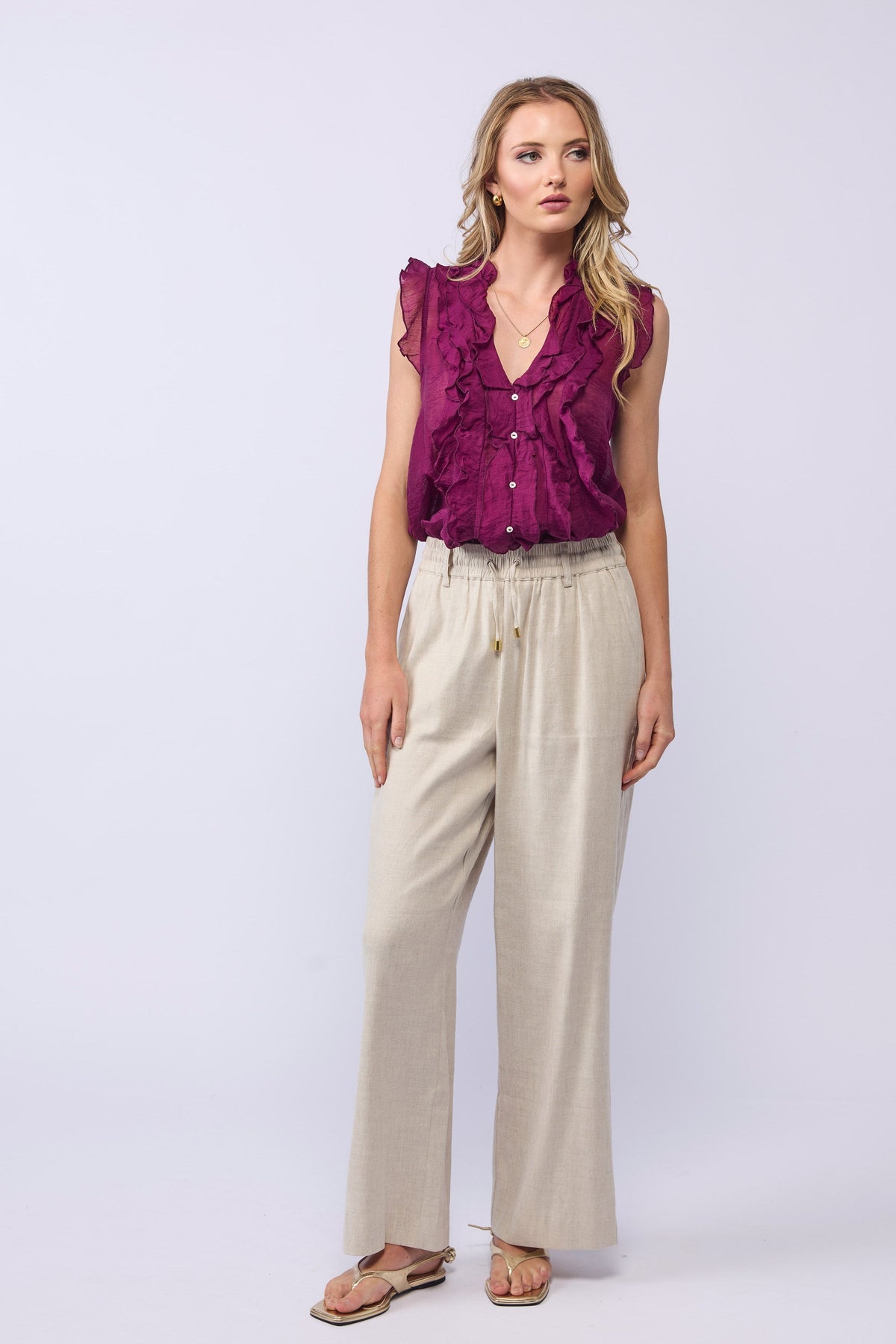 LAKE PANT - NATURAL LINEN