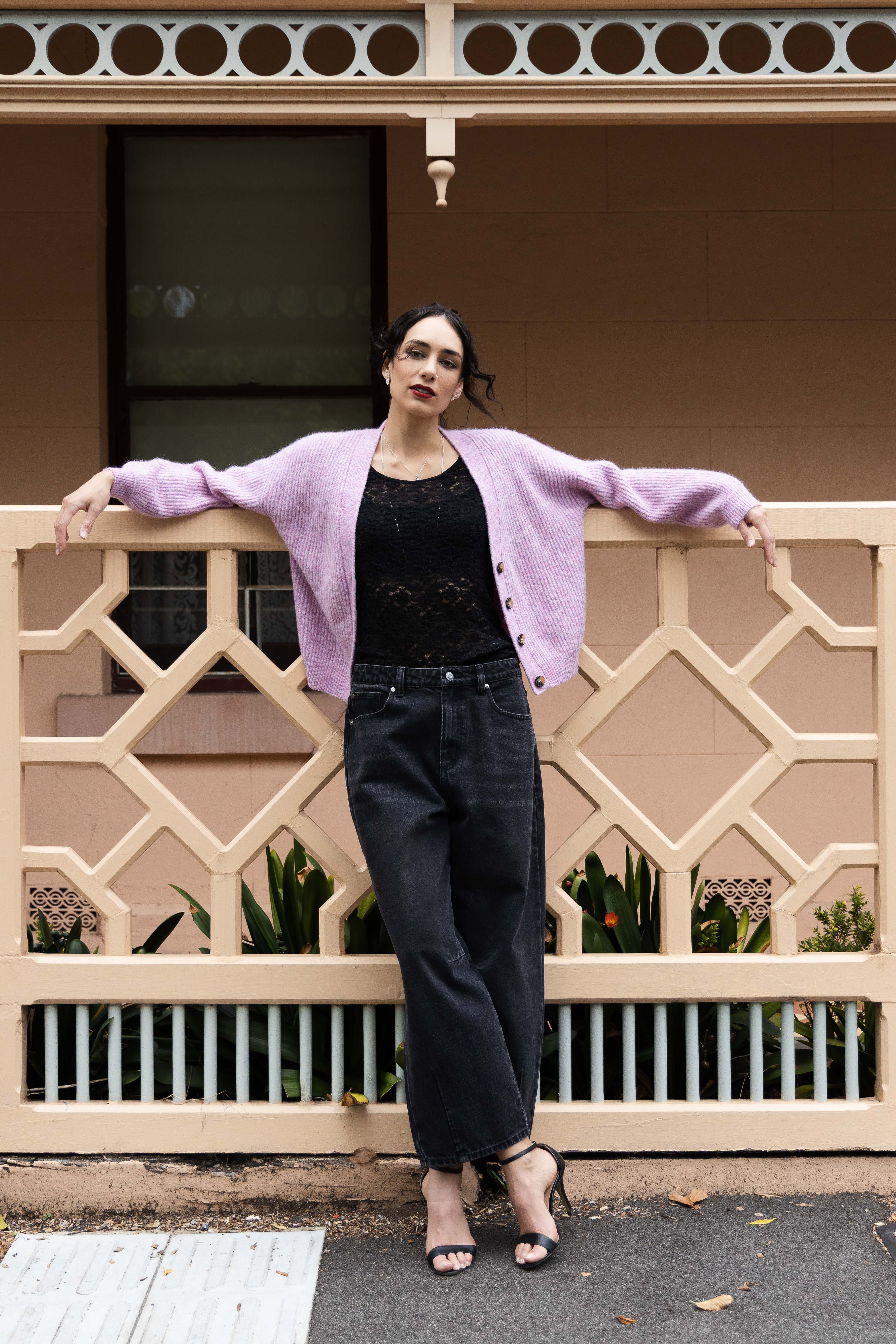 3075 -Taffy Cardi - Mauve