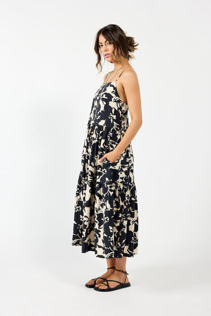 2057 - Hillary Dress - Mono Floral