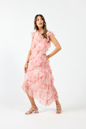 2085 - Freya Dress - Pink Marble