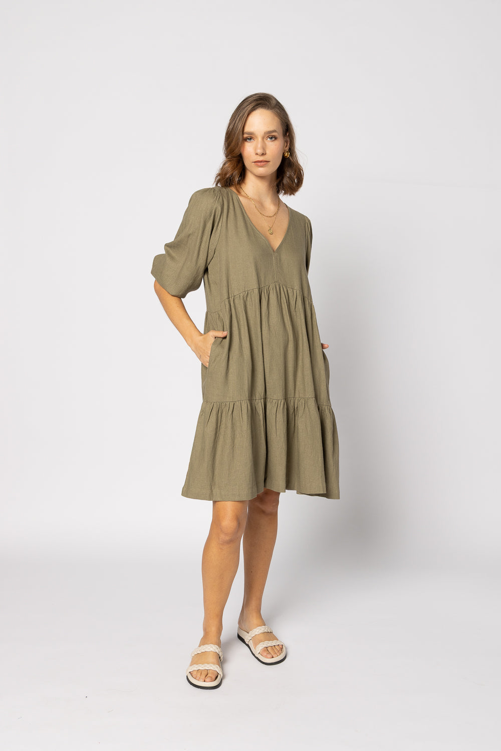 2127 - Payton Dress - Khaki