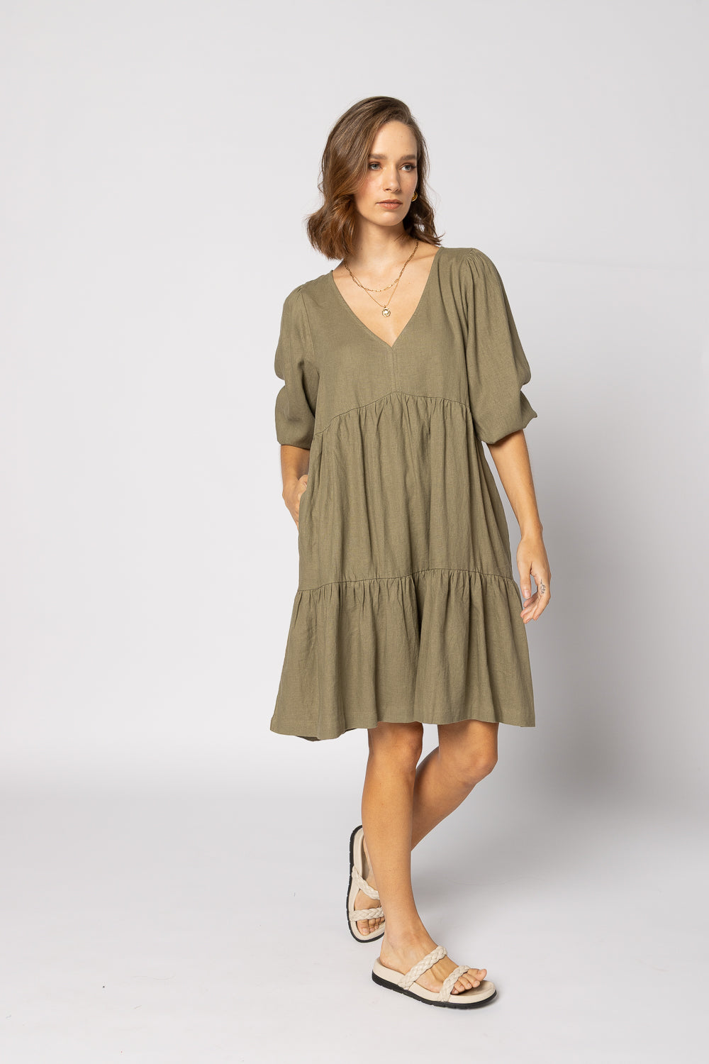 2127 - Payton Dress - Khaki
