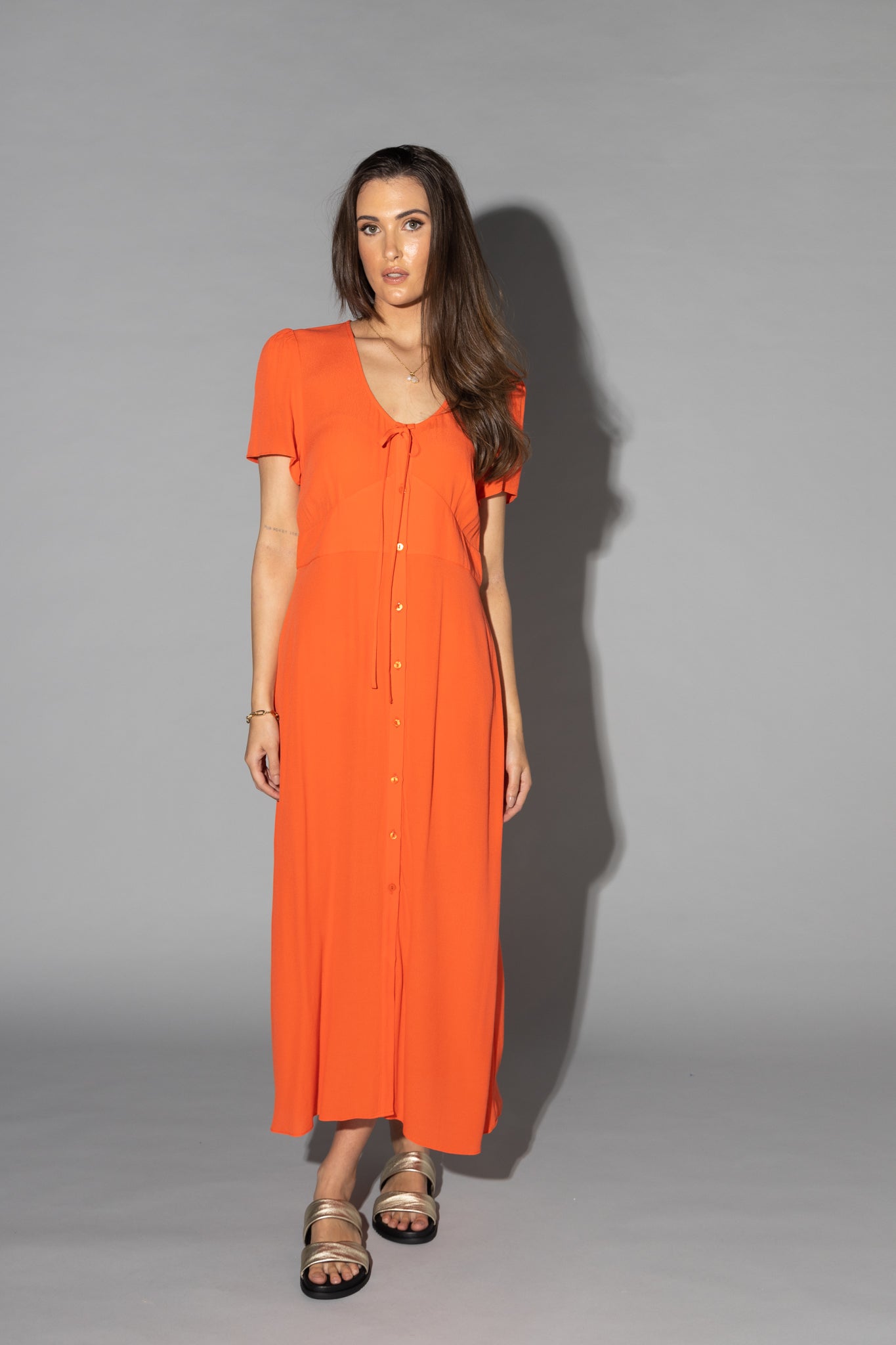 2128 - Vanessa Dress - Tangerine