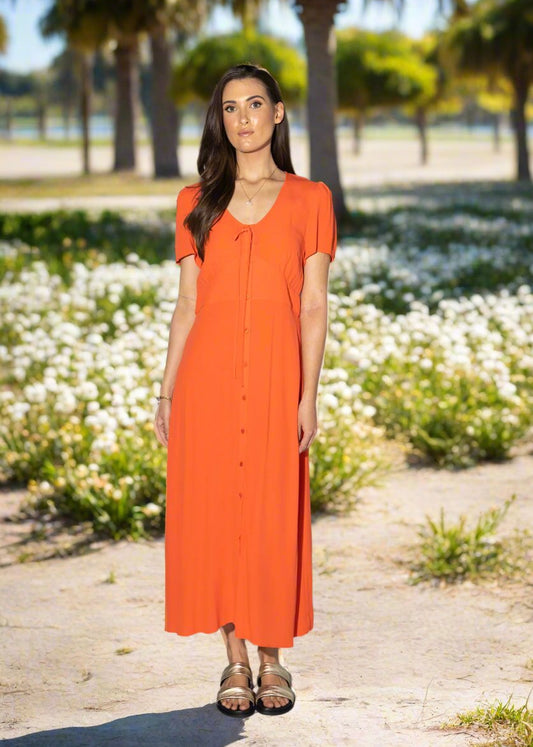 2128 - Vanessa Dress - Tangerine