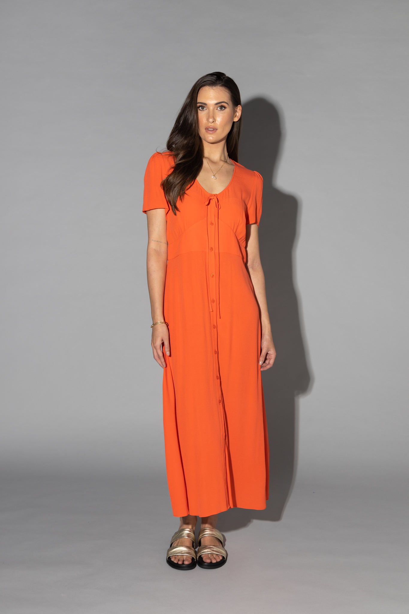 2128 - Vanessa Dress - Tangerine