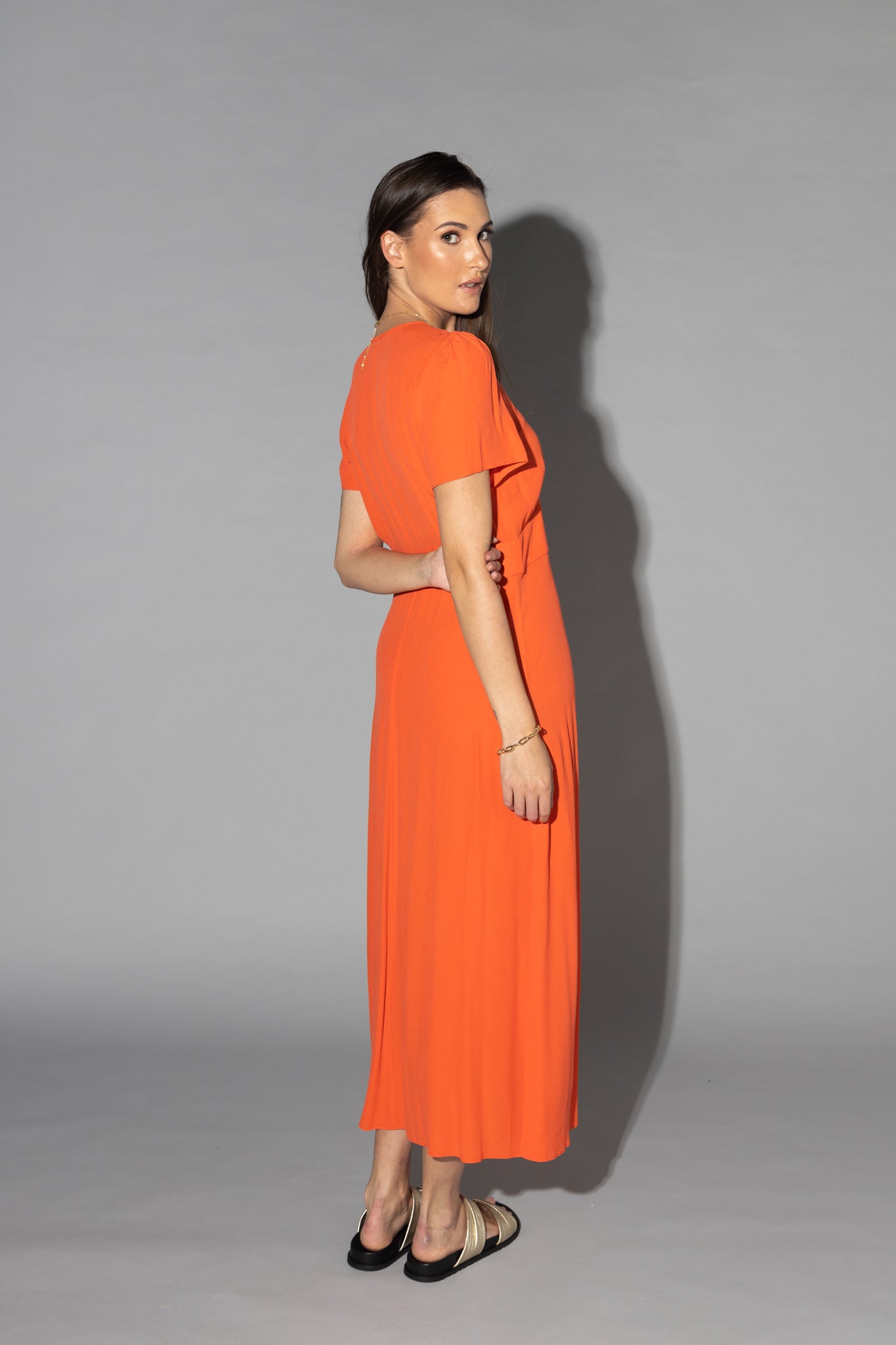 2128 - Vanessa Dress - Tangerine