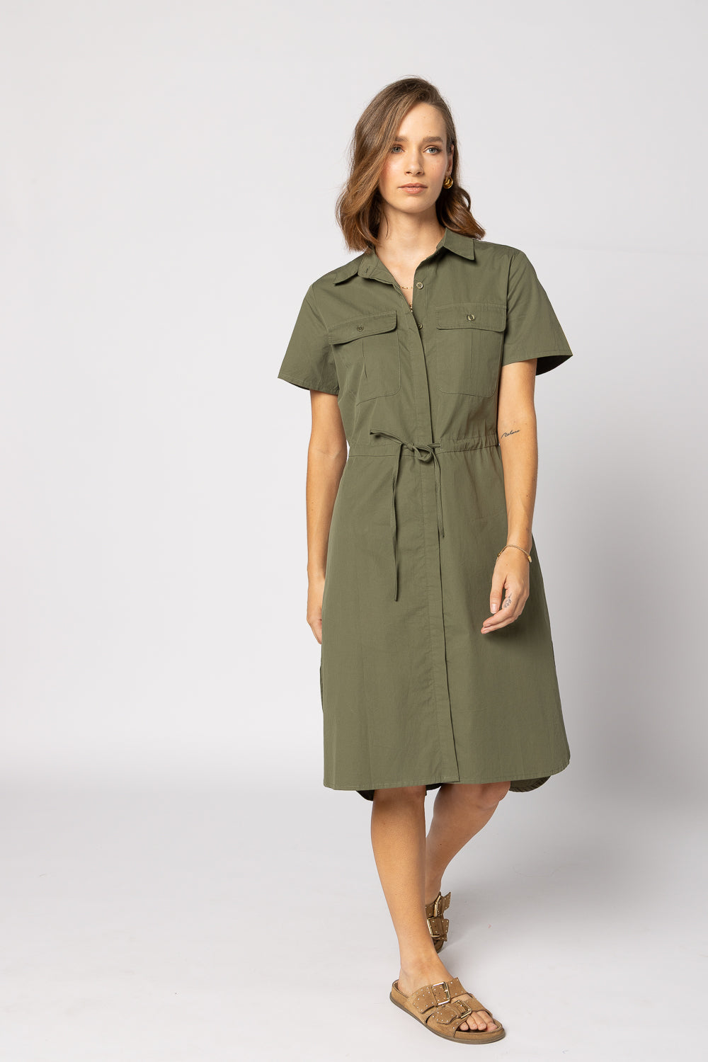 2136 - Biddy Dress - Khaki - LAST ONE SIZE 8