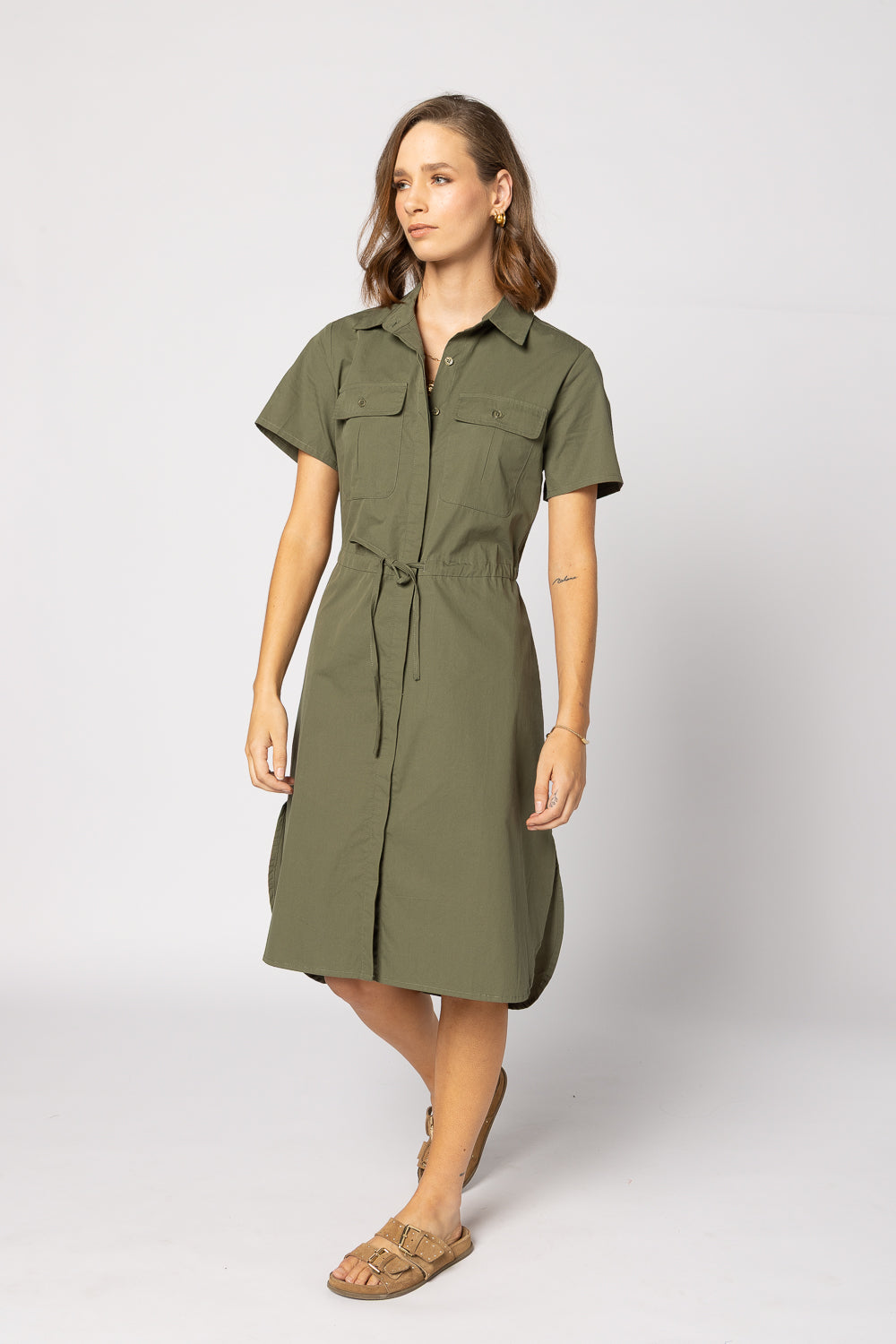 2136 - Biddy Dress - Khaki - LAST ONE SIZE 8