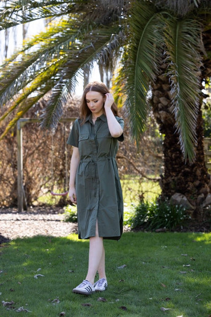 2136 - Biddy Dress - Khaki - LAST ONE SIZE 8
