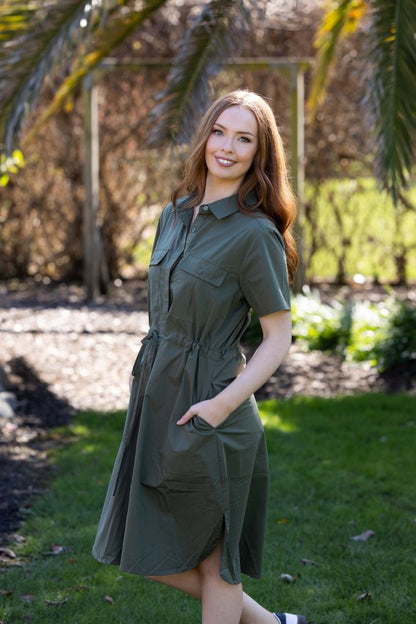 2136 - Biddy Dress - Khaki - LAST ONE SIZE 8