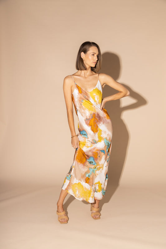 2141L - Unbiased Dress - Water Colour