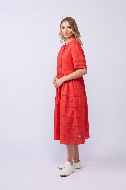 2142 Gabby Dress - Tomato
