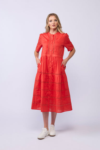 2142 Gabby Dress - Tomato