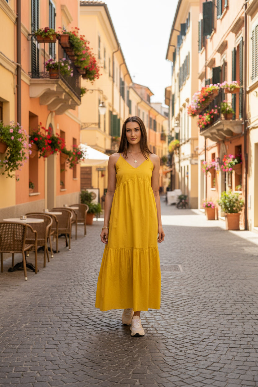 2143 - Summer Day Dress - Sunshine yellow LAST ONE SIZE 10