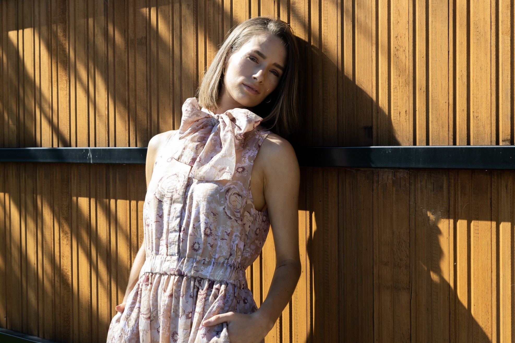 2145L - Melrose Dress - Gold Rose