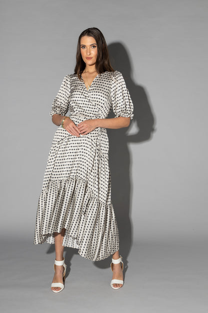 2149 - Macey Dress - Black/White Geo Print - Last one size 10