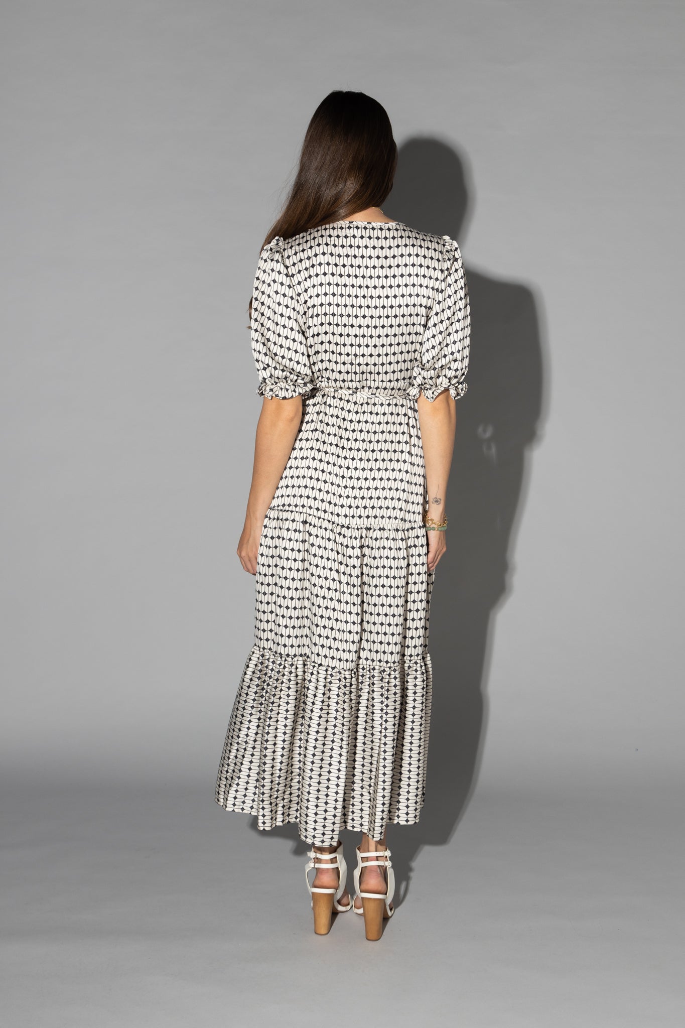 2149 - Macey Dress - Black/White Geo Print - Last one size 10