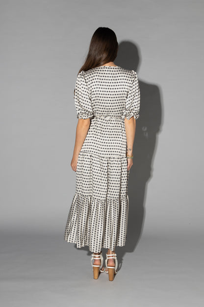 2149 - Macey Dress - Black/White Geo Print - Last one size 10