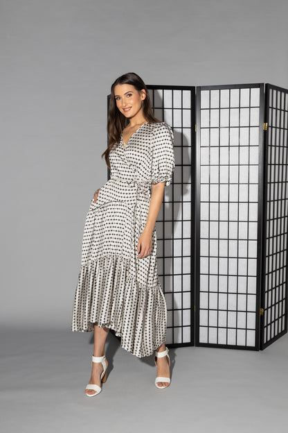 2149 - Macey Dress - Black/White Geo Print - Last one size 10