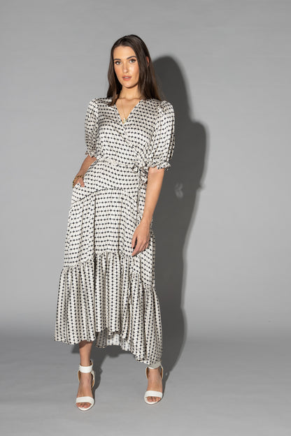 2149 - Macey Dress - Black/White Geo Print - Last one size 10