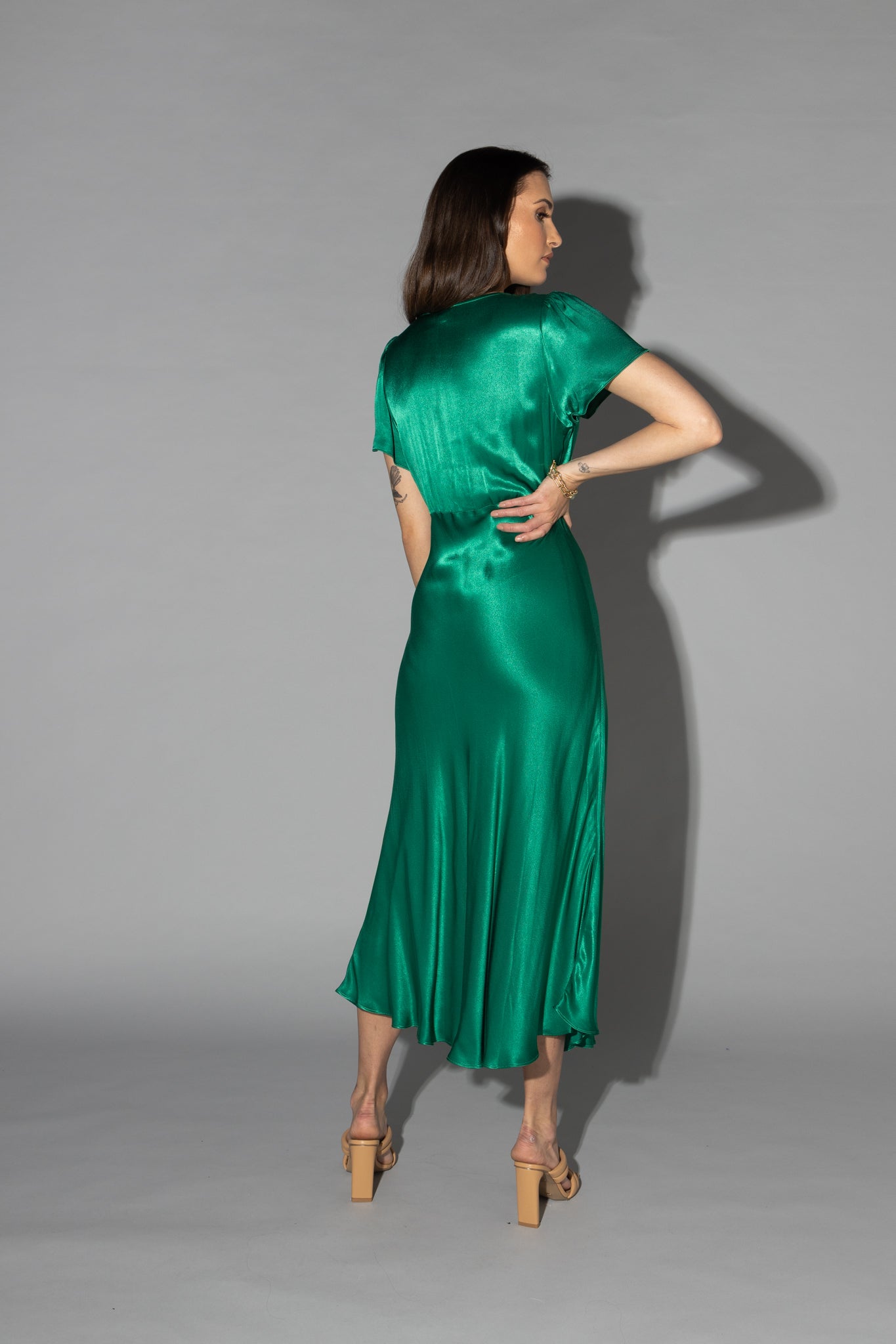2158 - Alina Dress - Emerald Green