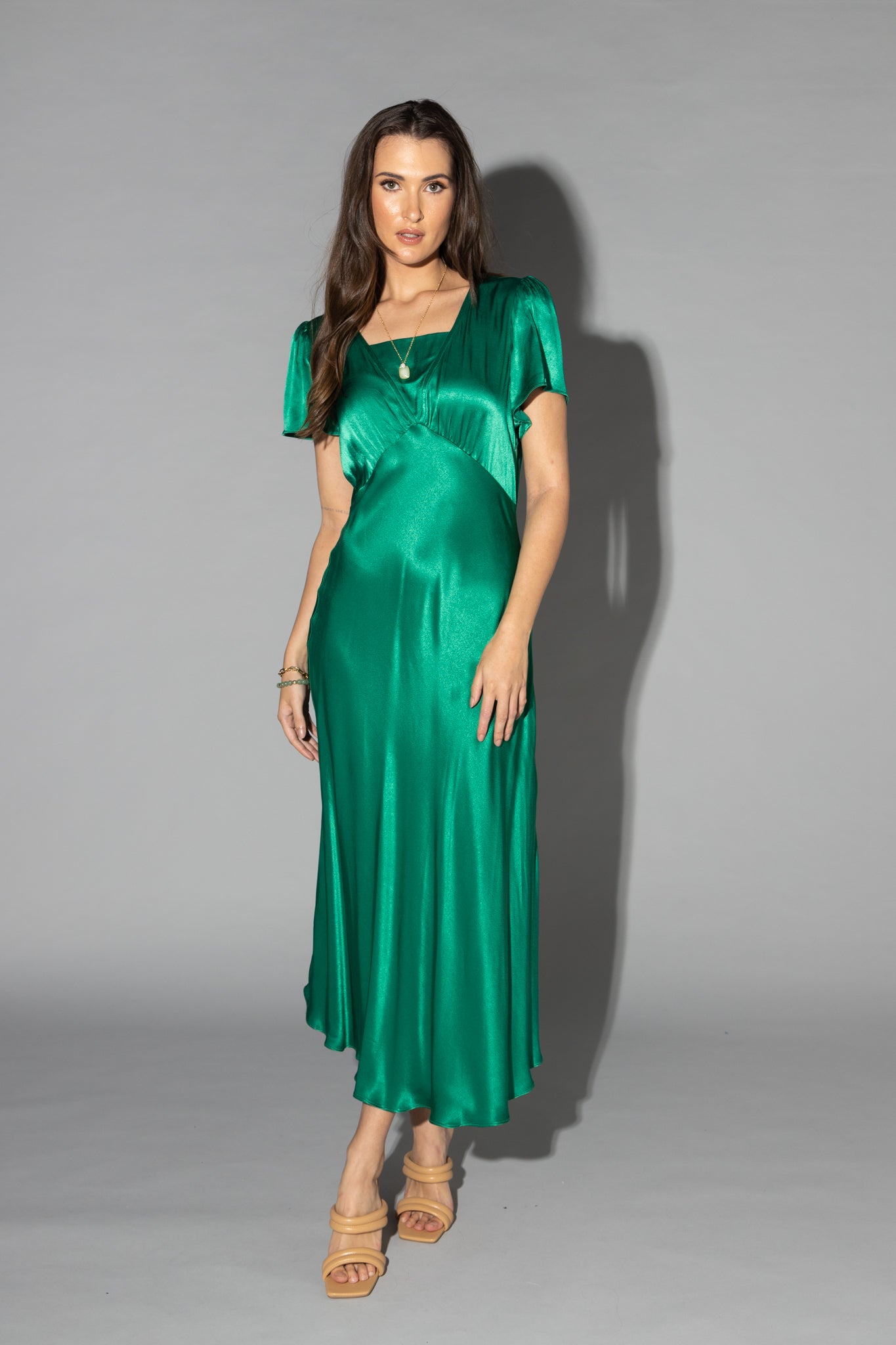 2158 - Alina Dress - Emerald Green