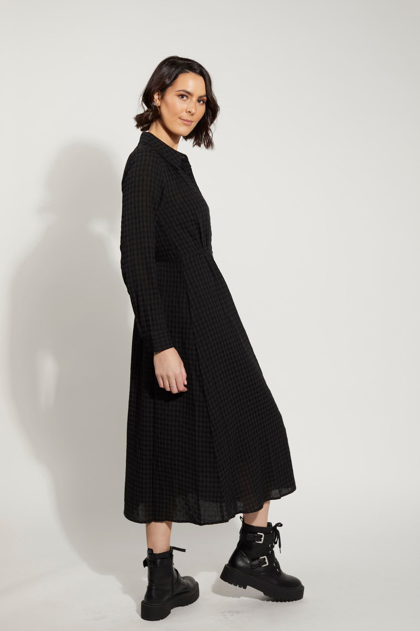 2164 - Canterbury Dress - Black Checker
