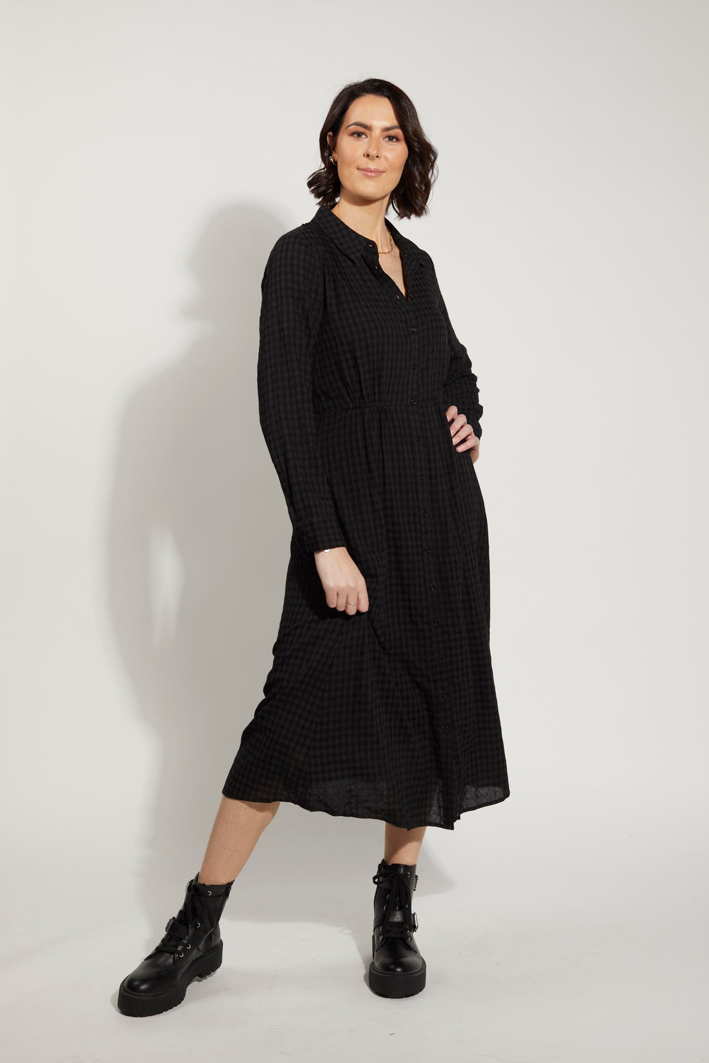 2164 - Canterbury Dress - Black Checker