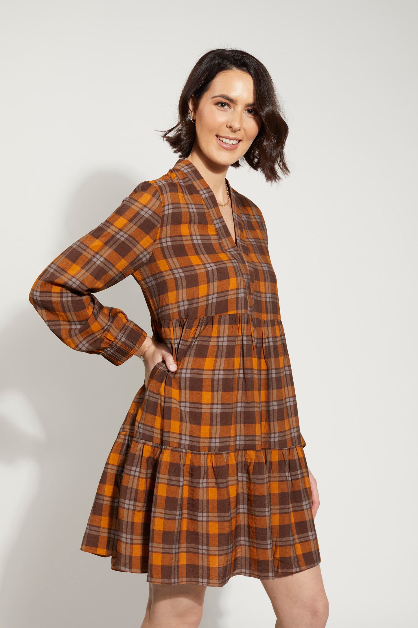 2168 - Fraser Dress - Autumn Check